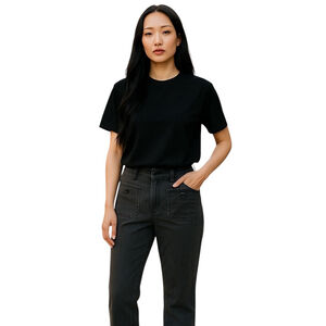 LOFT The Kick Crop Jeans Womens 30 Gray Denim Flare High Rise Casual Stretch